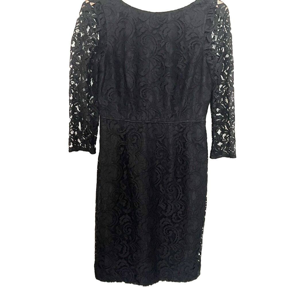 J.Crew Dress 6 Black Lace 3/4 Sleeve Sheath Party Cocktail